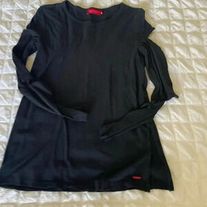 N:philanthropy black sleeve cutout tee